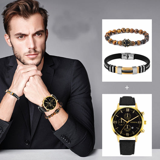 Juego de Reloj Empresarial con Pulsera y Collar para Hombre - Image 9