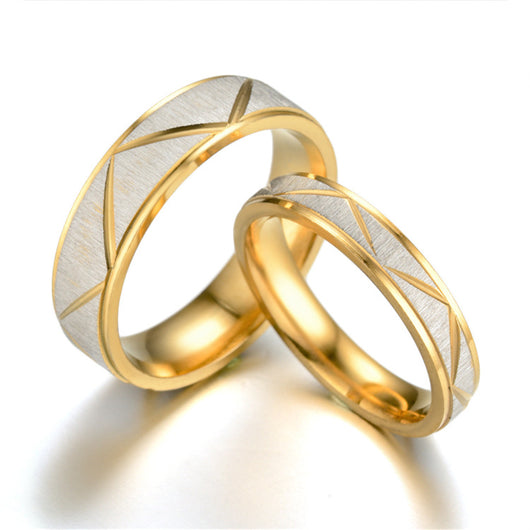 Anillo de Pareja en Acero Titanio Chapado en Oro 24K - Image 6