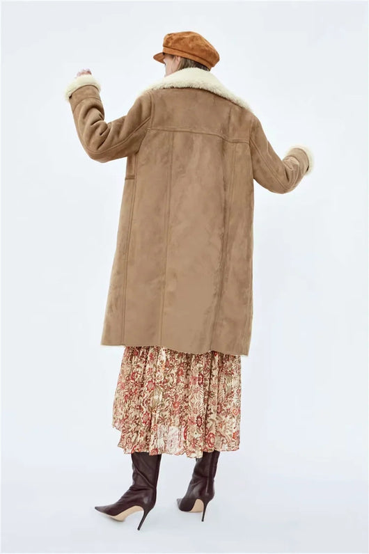 Abrigo Largo de Algodón Casual Estilo Europeo para Mujer - Image 4