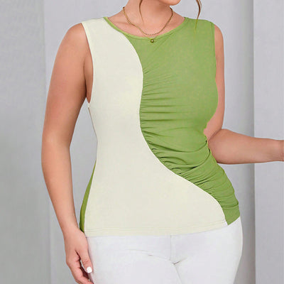 Chaleco Tejido sin Mangas con Bloques de Color para Mujer - Image 5