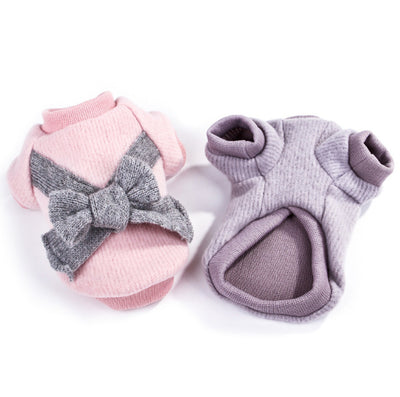 Ropa para Mascotas en Tela Cepillada con Moño