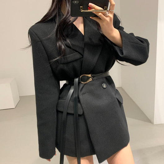 Abrigo de Lana para Mujer con Cintura Ajustada y Mangas Largas - Image 8