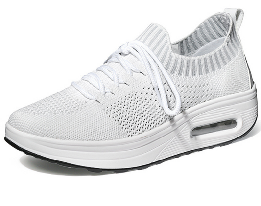 Zapatillas Deportivas Miyaka Air Cushion con Suela Gruesa - Calzado Tejido Volador para Mujer