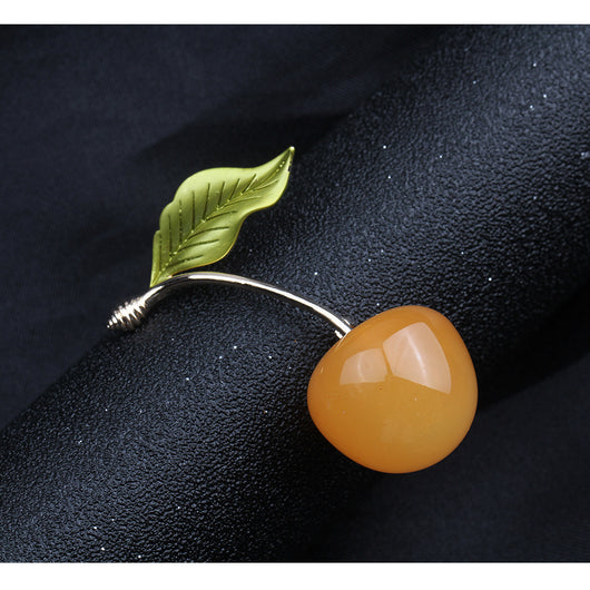 Broche de Cerezas Amarillas con Esmalte Goteo - Image 8