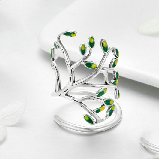 Anillo de Plata S925 Árbol de la Vida con Patrón Elegante - Image 5