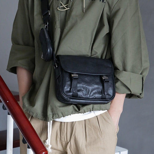 Bolsa de Cuero para Hombre con Correa Cruzada Ajustable