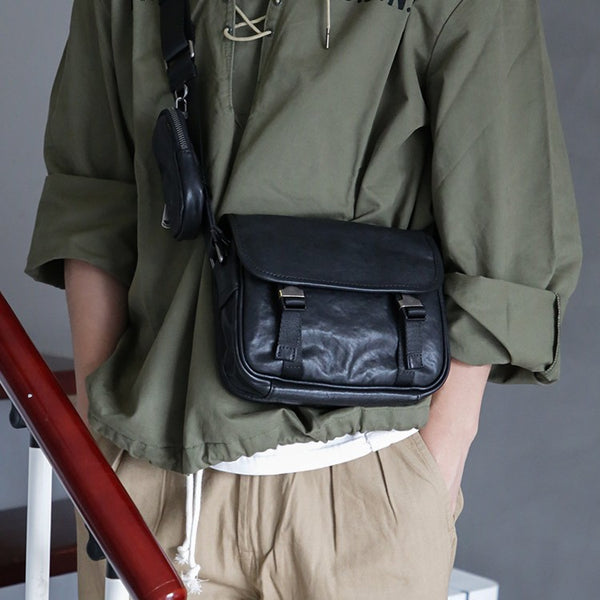 Bolsa de Cuero para Hombre con Correa Cruzada Ajustable