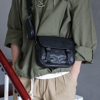 Bolsa de Cuero para Hombre con Correa Cruzada Ajustable