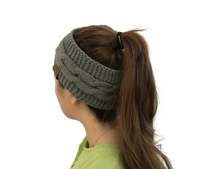 Gorro Tejido Invierno para Mujer con Agujero para Coleta - Beanie Cálido de Punto Trenzado - Image 14