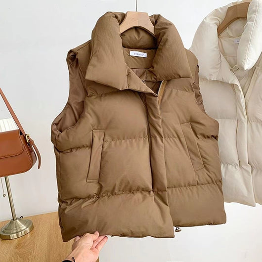 Chaleco de Algodón sin Mangas con Cuello de Pie para Mujer - Image 12