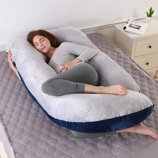 Almohada Ergonómica en Forma de G con Terciopelo Cristal Extraíble para Dormir de Lado - Image 23