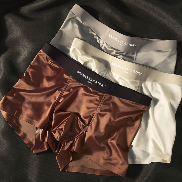 Calzoncillos de Seda de Hielo Lujo Satinado para Hombre