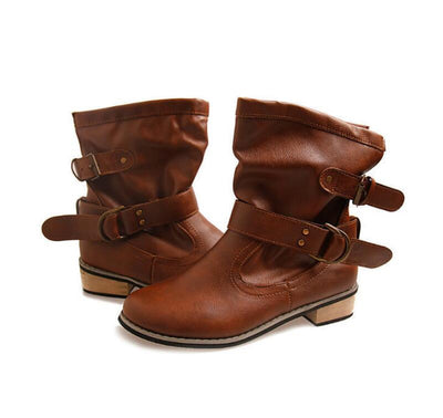 Botines de Tacón Bajo Estilo Europeo y Americano - Image 7