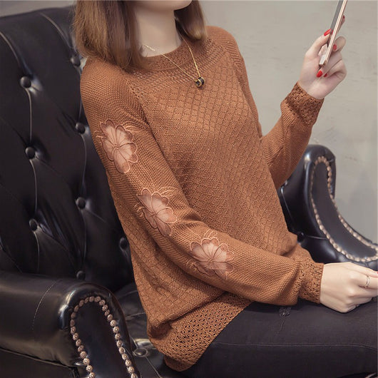 Suéter Patchwork Elegante de Cuello Redondo y Manga Larga - Image 11