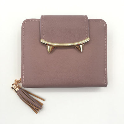 Billetera Compacta para Mujer con Diseño de Orejas de Gato, Cuero Genuino y Borlas - Image 8