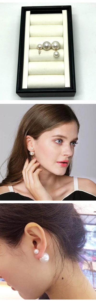 Aretes de Perlas de Agua Dulce Naturales Redondas para Mujer - Image 7