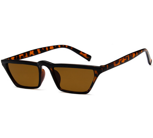 White flat top sunglasses with dark square lenses and a black accent line along the top of the frame. - Image 9