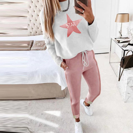 Traje Casual para Mujer con Estampado de Estrellas - Estilo Europeo y Americano - Image 12