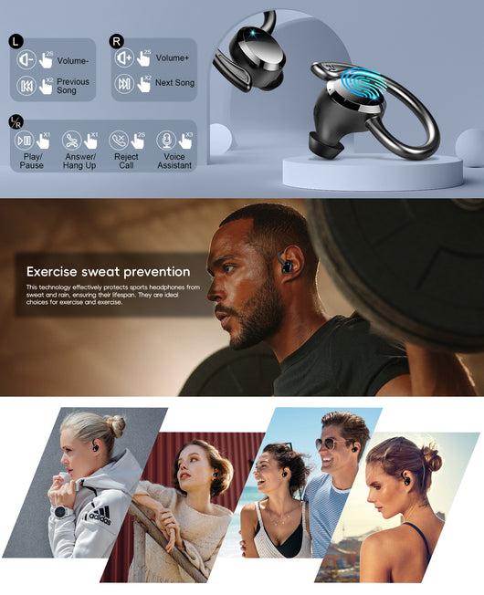 Auriculares Bluetooth con Gancho Inalámbricos y Pantalla Digital Inteligente - Image 14