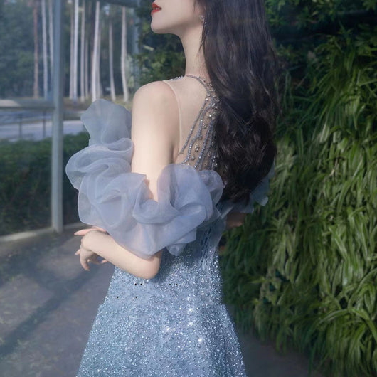 Vestido de Gasa Ligera con Cuentas para Eventos y Banquetes - Image 2