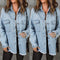 Chaqueta Denim Lavada de Manga Larga