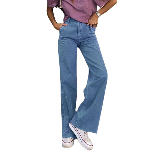 Jeans Anchos Acampanados de Tres Colores - Estilo Suelto y Moderno - Image 9