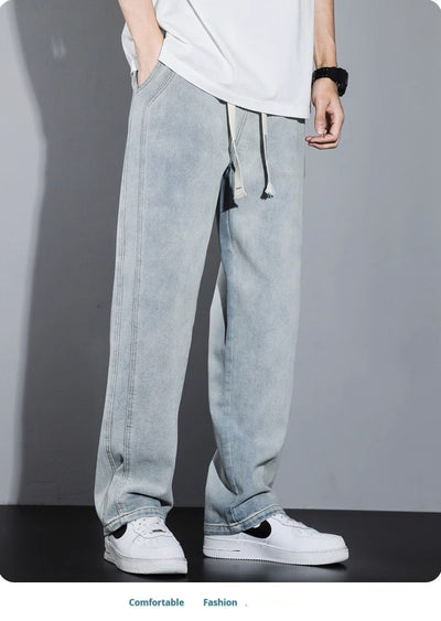 Pantalones Casuales Hombre Cintura Elástica Estilo Retro Americano - Image 17