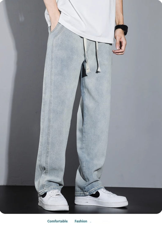 Pantalones Casuales Hombre Cintura Elástica Estilo Retro Americano - Image 17