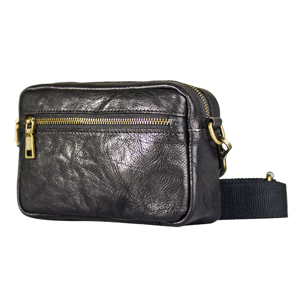 Bolsa Bandolera de Cuero Genuino Hecha a Mano para Hombre Joven