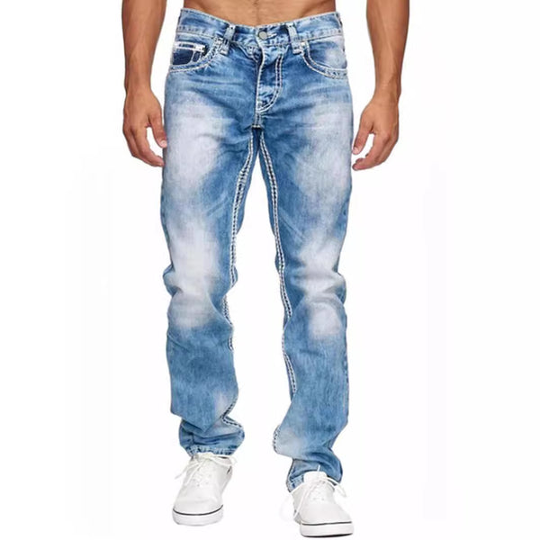 Jeans Rectos Clásicos para Hombre - Estilo Europeo y Americano