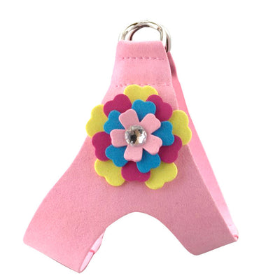 Arnés Pectoral para Mascotas con Patrón de Flores de Terciopelo y Cuerda de Tracción - Image 18