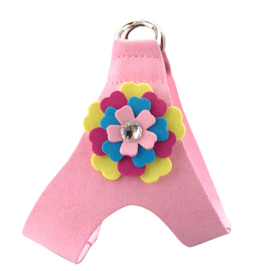 Arnés Pectoral para Mascotas con Patrón de Flores de Terciopelo y Cuerda de Tracción - Image 18