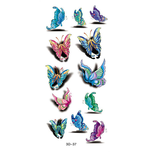 Tatuajes Temporales de Rosas y Mariposas - Impresión a Color Resistente al Agua - Image 43