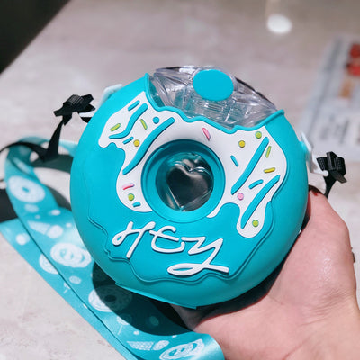 Botella de Agua Térmica Donut con Pajita - Diseño Redondo Portátil Hermético Tritan - Image 4