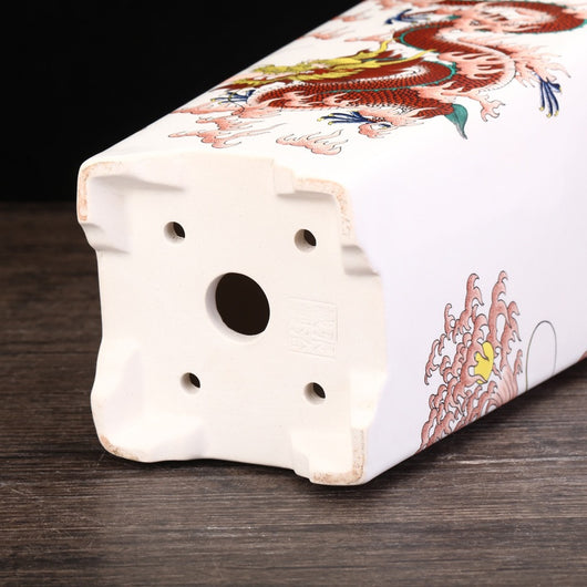 Maceta Cuadrada de Cerámica Esmaltada Púrpura con Diseño Moderno para Plantas - Image 4