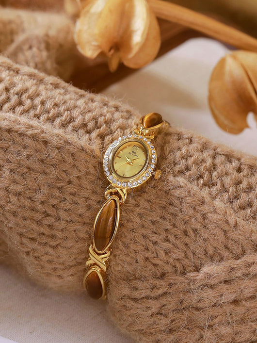Reloj de Cadena Ojo de Tigre Natural - Diseño Vintage Clásico - Image 16
