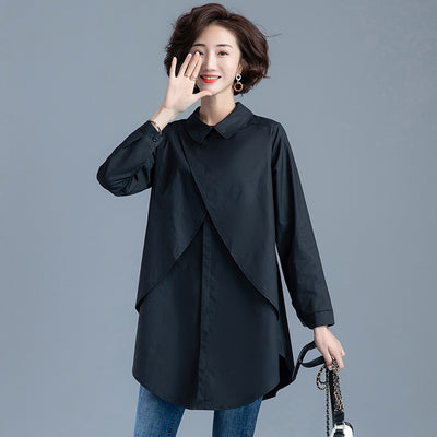 Camisa Casual de Otoño para Mujer con Cuello Solapa y Manga Larga - Image 3