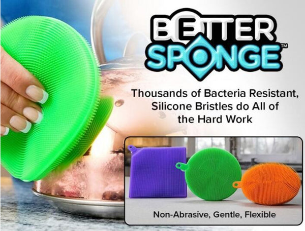 Esponja Mágica de Silicona para Lavar Platos - Cepillo Multiusos con Gel de Sílice