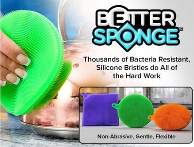 Esponja Mágica de Silicona para Lavar Platos - Cepillo Multiusos con Gel de Sílice