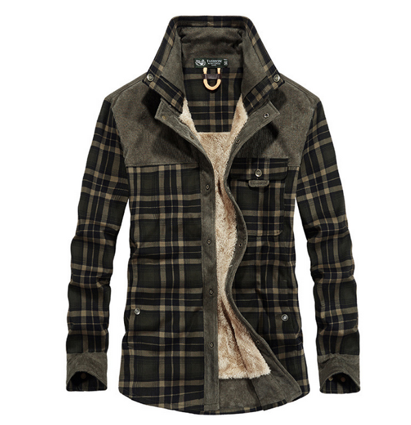 Chaqueta de Invierno para Hombre Acolchada Térmica Algodón Puro a Cuadros - Image 6