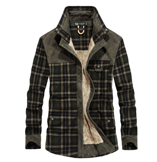Chaqueta de Invierno para Hombre Acolchada Térmica Algodón Puro a Cuadros - Image 6