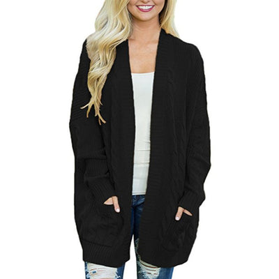 Cardigan Tejido Retorcido Largo con Bolsillos Dobles - Image 11