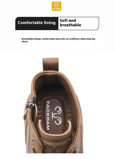 Botas de Trabajo Cuero Auténtico Estilo Británico para Hombre - Image 11