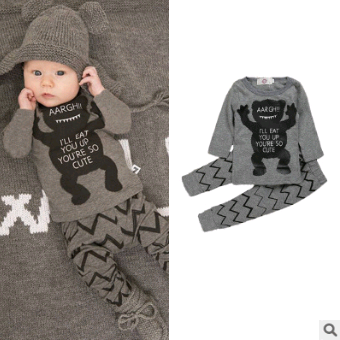 Conjunto de Camisetas Estampadas para Bebé - Manga Larga Primavera Otoño