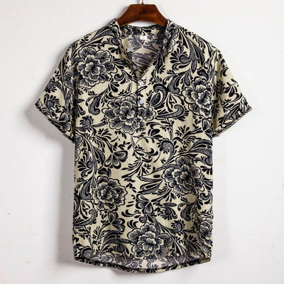 Camisa Floral Manga Corta para Hombre Talla Grande