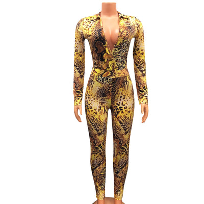 Jumpsuit Ajustado Estampado Serpiente Manga Larga - Image 11