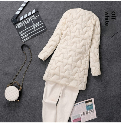 Chaqueta Acolchada Ultraligera Mujer - Abrigo Midi Ajustado sin Cuello - Image 7