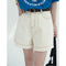 Shorts de Trabajo Casual para Mujer con Detalles en Contraste y Pierna Ancha