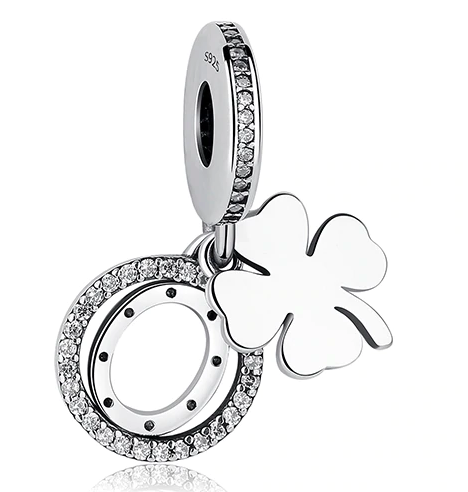 Dijes de Trébol Amor en Plata 925 con Circonia - Image 3