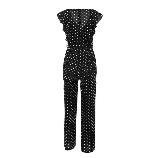Jumpsuit Elegante con Estampado de Lunares para Mujer - Image 4